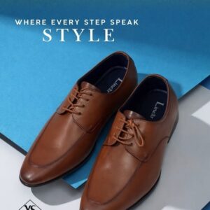 Men's Tan Formal Lace-Up Derby Shoes