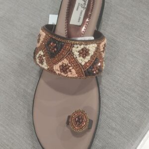 Women's Embellished Kolhapuri Wedge Sandal